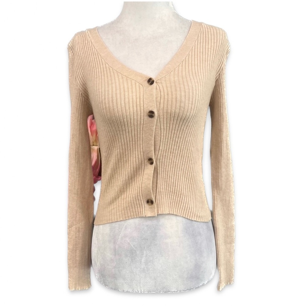 Active USA Cropped Long Sleeve Cardigan